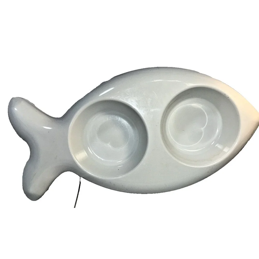 HING The Fish Shaped Food and Water Bowl for Cats Non-Slip (No Removeable Bowls)